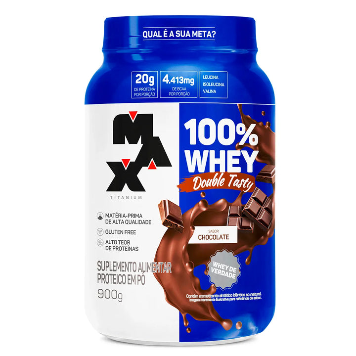 Whey Max Titanium 100% Whey Double Tasty Concentrado 900g