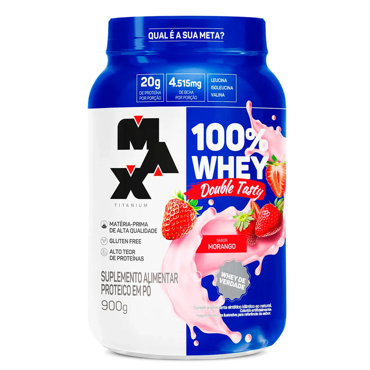 Whey Max Titanium 100% Whey Double Tasty Concentrado 900g