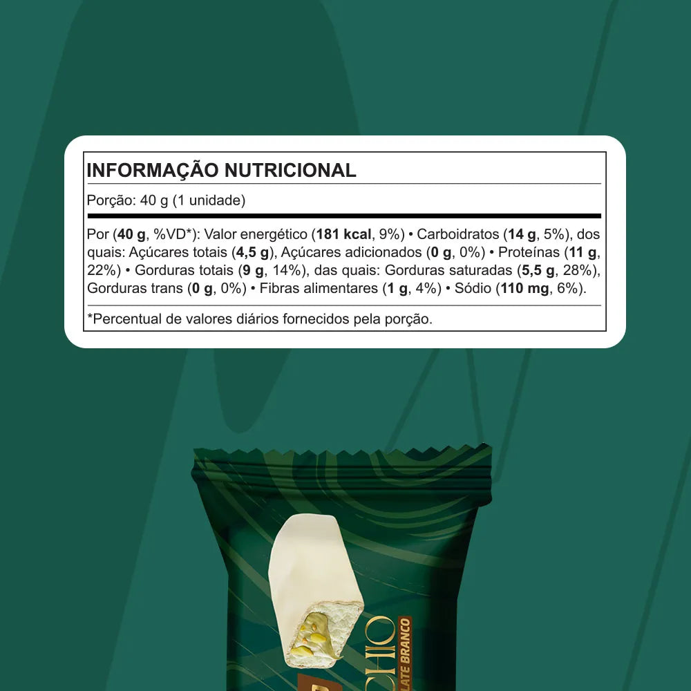 Barra de proteína Nutrata Bacio di Latte Pistache com Chocolate Branco 40g