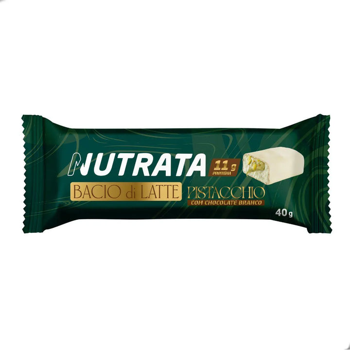 Barra de proteína Nutrata Bacio di Latte Pistache com Chocolate Branco 40g