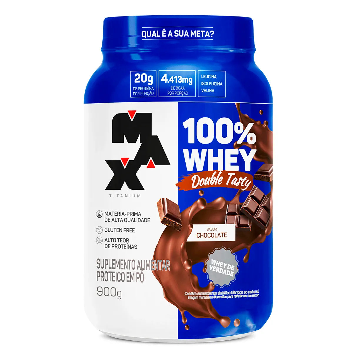 Whey Max Titanium 100% Whey Double Tasty Concentrado 900g