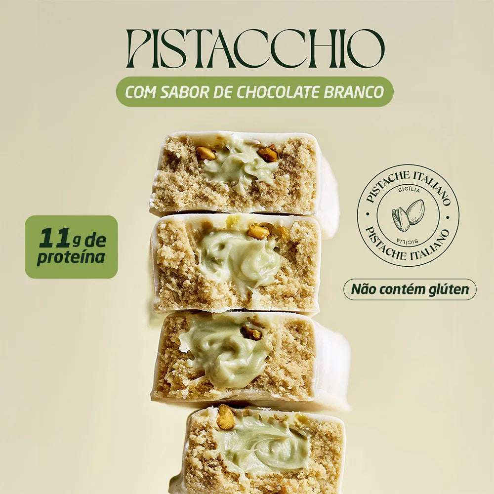 Barra de proteína Nutrata Bacio di Latte Pistache com Chocolate Branco 40g